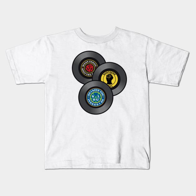 Northern Soul Vinyl Kids T-Shirt by RussellTateDotCom